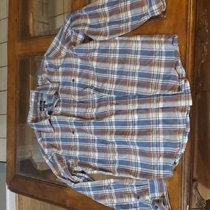 Brown and blue button down